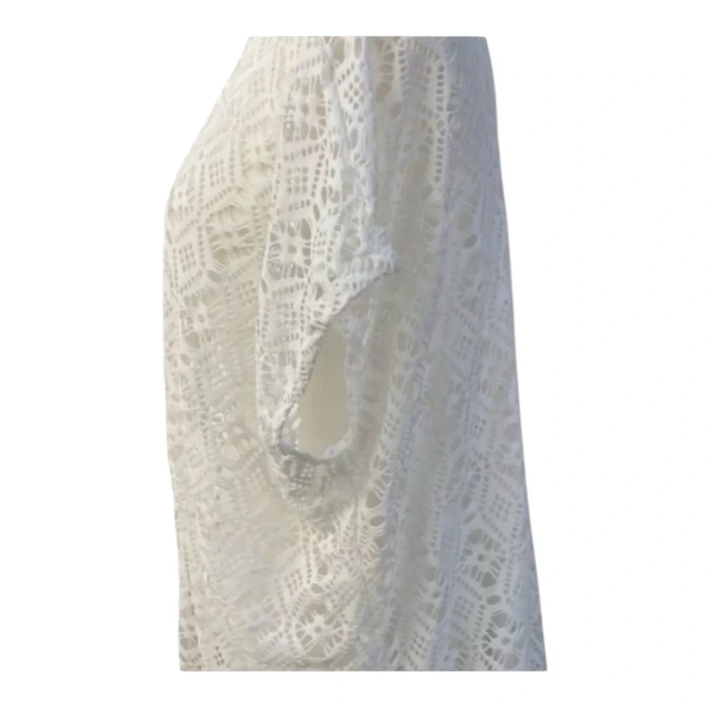 White Crochet‎ Fringe Cardigan Kimono Cover up One size New with tags